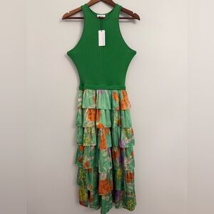 Current Air Green Ribbed Dress